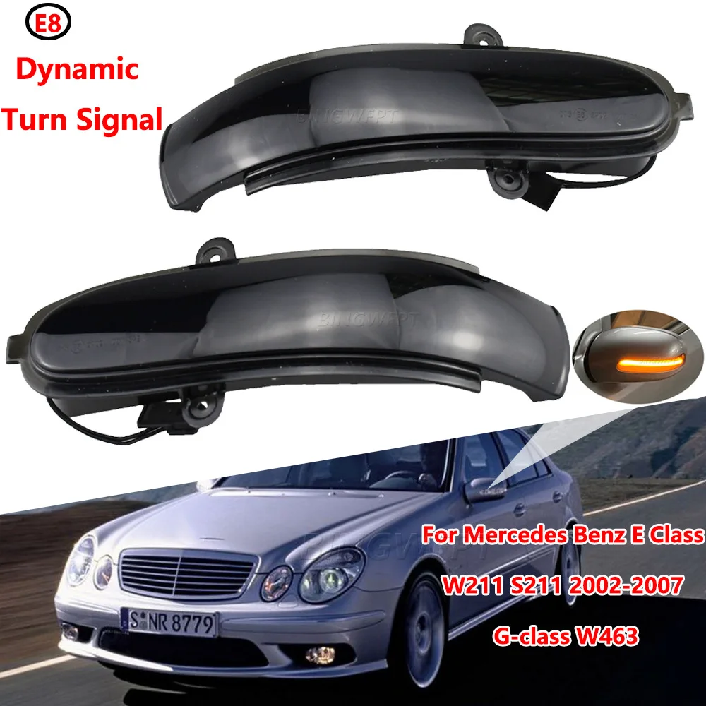 2pcs For Mercedes-Benz E-Class G-Class W211 S211 W463 LED Rearview Mirror Turn Signal Lights