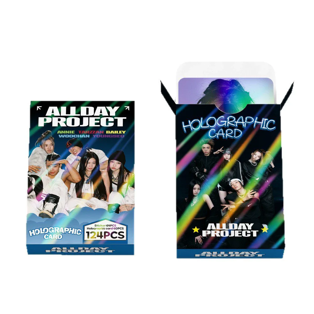 124Pcs Korean Allday Project Holographic Photocard Set - Annie Tarzzan Bailey LOMO Collectible Cards Sticker Gift