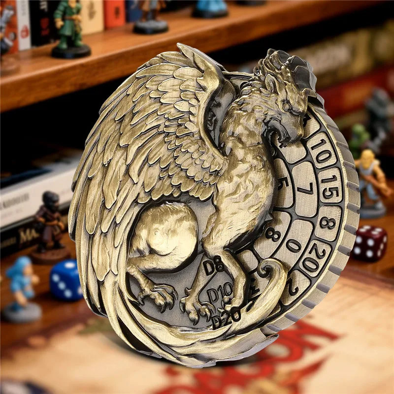 خمر غريفون نمط المعادن النرد سبينر 7 في 1 النرد بدوره الإصبع الأسطوانة آر بي جي الألعاب ملحق هدية الزفاف مجموعة حقيبة