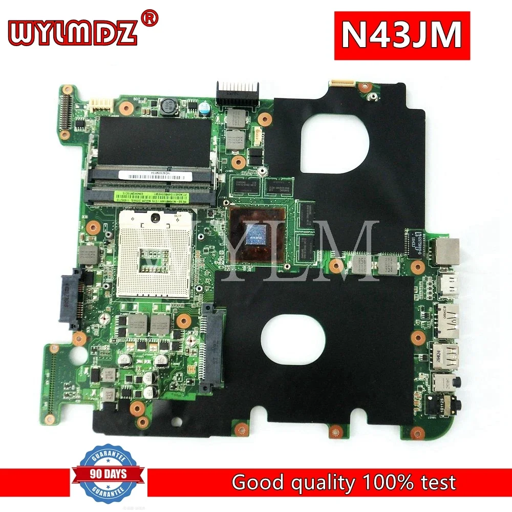 

N43JM GT435M 1GB Mainboard For ASUS N43JF N43J N43JM laptop Motherboard MAIN BOARD Tested