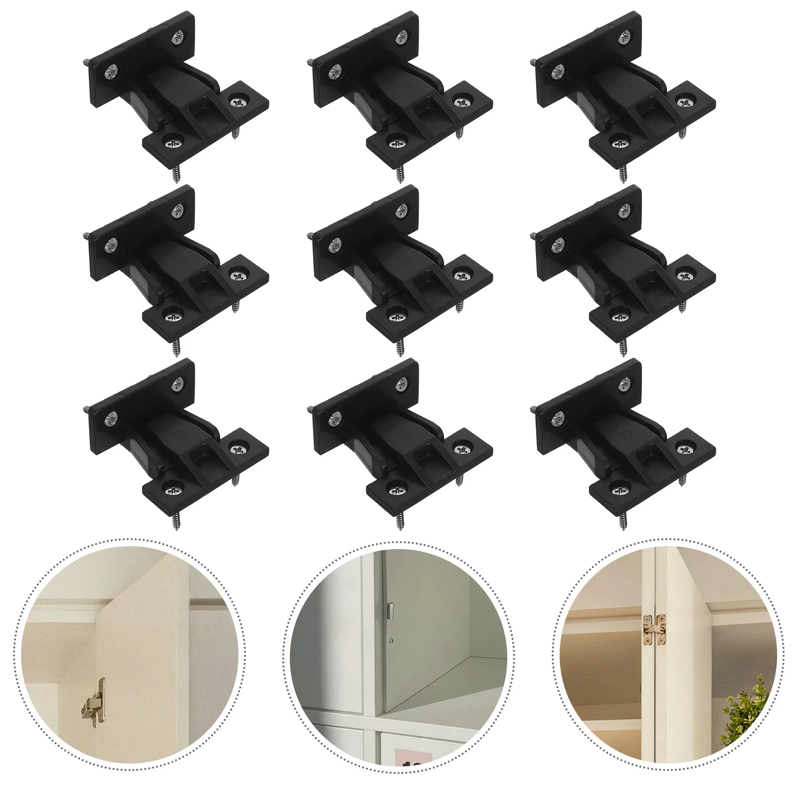 

10pcs Black Cabinet Connectors Adjustable Plastic Quick Installation Fasteners Home Office Furniture Countertop Brackets