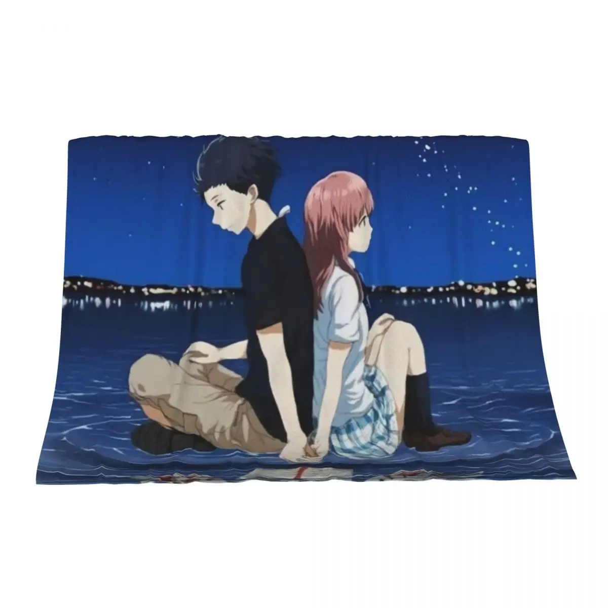 

A Silent Voice Ishida Shouya and Nishimiya Shouko Throw Blanket for babies For Baby Plaid Blankets