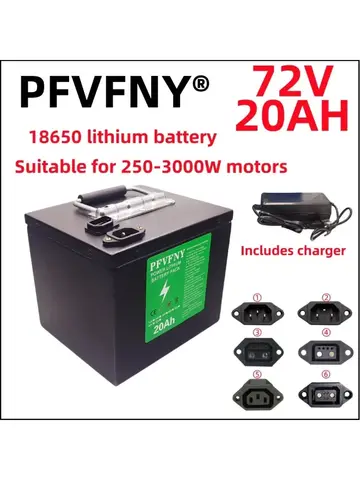 Air fast การขนส่งใหม่ความจุเต็ม 18650 แบตเตอรี่ลิเธียม 72V 20ah-40ah แบตเตอรี่ลิเธียมเหมาะสําหรับ 250-3000W