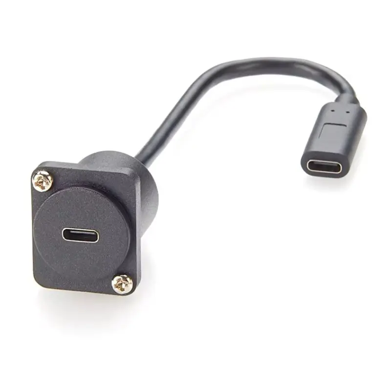 A42Z-10Gbps USB C Panel Mount Adapter USB3.1 Type C Female To Female Cable D-Typel/XLR Panel Mount USB C Extension Cable 20Cm - view 5