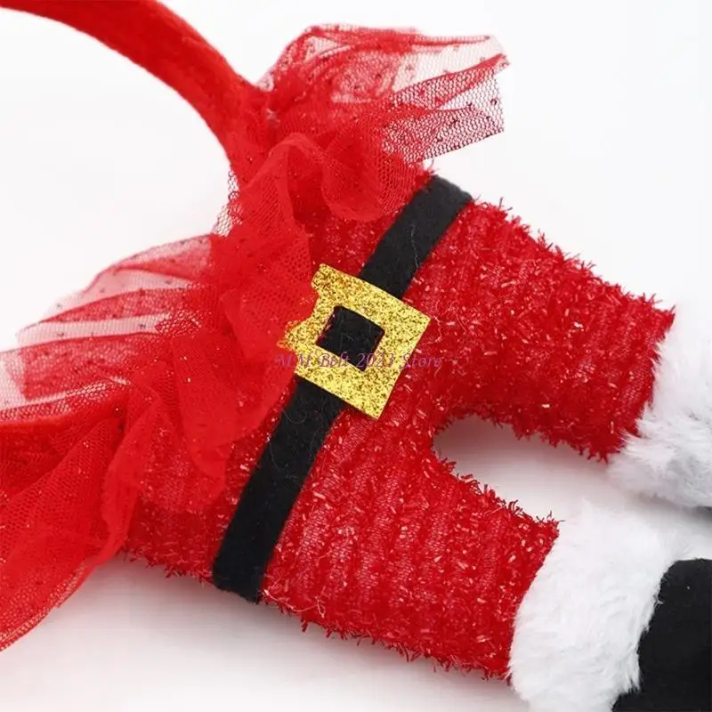 49ME świąteczne opaski Led Light opaska na nogę świętego mikołaja dzieci dorosłe nakrycia głowy ozdoby świąteczne artykuły do