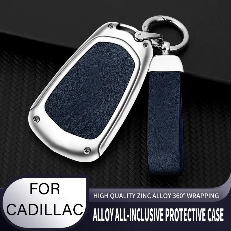 Funda protectora de aleación de zinc para llave de coche Cadillac ATS CT6 CTS DTS XT5 Escalade ESV SRX STS XTS ELR, llavero, carcasa protectora