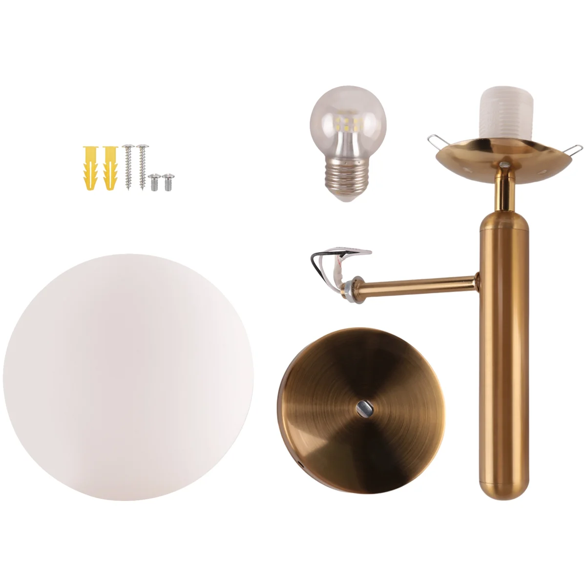 lampada da parete decorativa per camera Lampada da parete a LED decorativa Illuminazione Lampadario a sfera in vetro nordico Specchio da bagno Luce dorata moderna roun