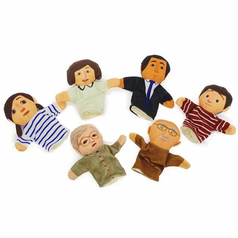 الحلو الأسرة فنجر أفخم دمية الأب الأم الأخ الأخوات تأثيري دمية يد ألعاب من نسيج مخملي التعليم المنزلي لعبة Kawaii الإبهام الدمى