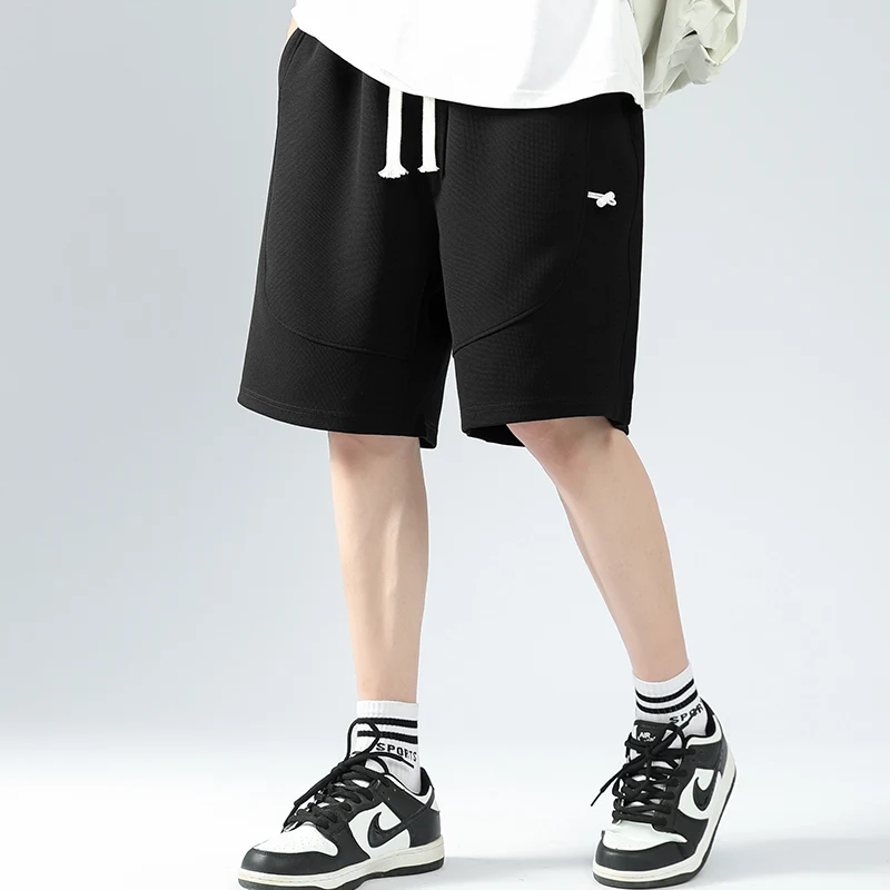 2024 Summer Men Korean Fashion Casual Streetwear Y2K Baggy Short Pants Youth Solid Loose Sports Fitness Basketball Beach Shorts