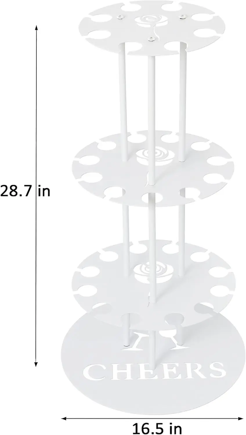 حامل فلوت شامبانيا من 3 طبقات، عرض حفلات أبيض لحفلات الزفاف والمناسبات، يحمل 32 كوبًا #3