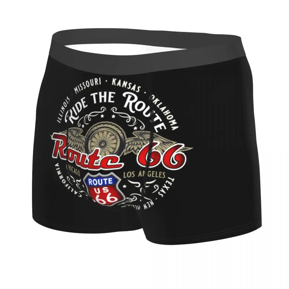 Ride The Route 66 Biker Motorcycle Cruise America's Highway Boxers Shorts Panties Underpants The Mother Road Briefs Underwear