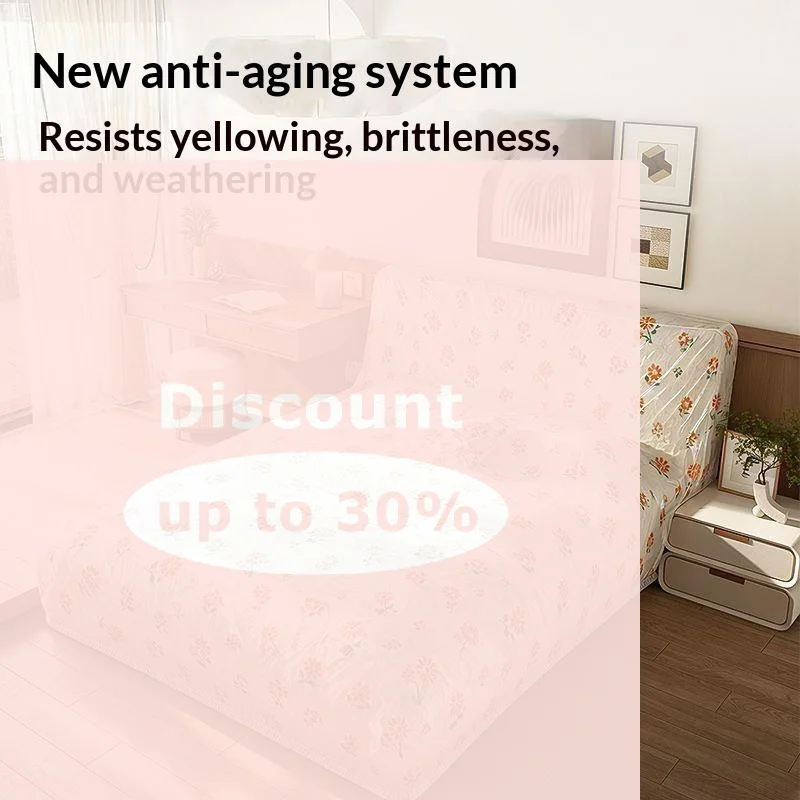 [1Pcs Transparent Disposable Bed Dust Cover Waterproof Thick Plastic Furniture Protection Elastic Edges Full Wrap]