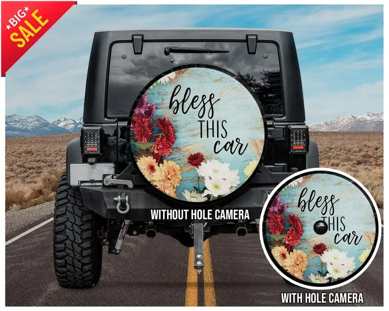 

Tire cover, Car Covers, Bless This Car, Gifts for her Car Accessories, Spare Tire Cover, Sunflower, Flower, Car flower, God love