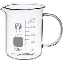 Vaso de vidrio para café, tazas de medición transparentes, regalo divertido de Química, regalos de ciencia para profesores