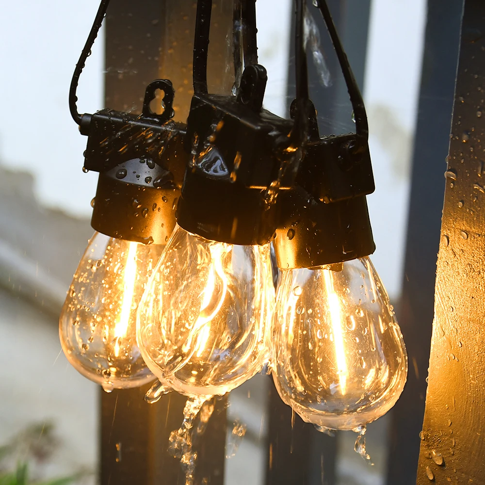 LED Outdoor Garland Light Shatterproof Energy Save Led Festoon String IP65 Retro Patio Light Decorate For Holiday Garden Wedding