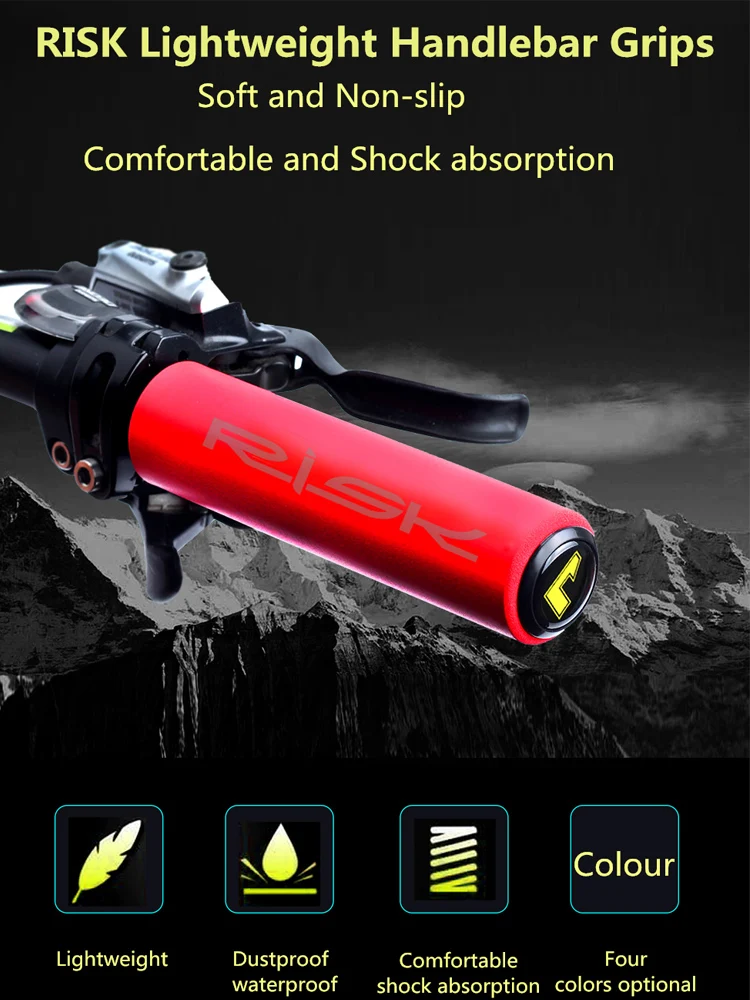 AliExpress RISK Risk 1pair Nonslip Handlebar Grips MTB Road BMX Bicycle Soft Comfortable Shock Absorbing Sponge Cover Grips Cycling Parts