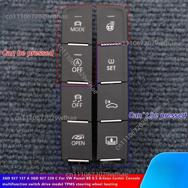 For VW Interior fit Passat B 8 8.5 Central control multi-function driving mode heating switch 3GD 927 137 A 3GD 927 238 c