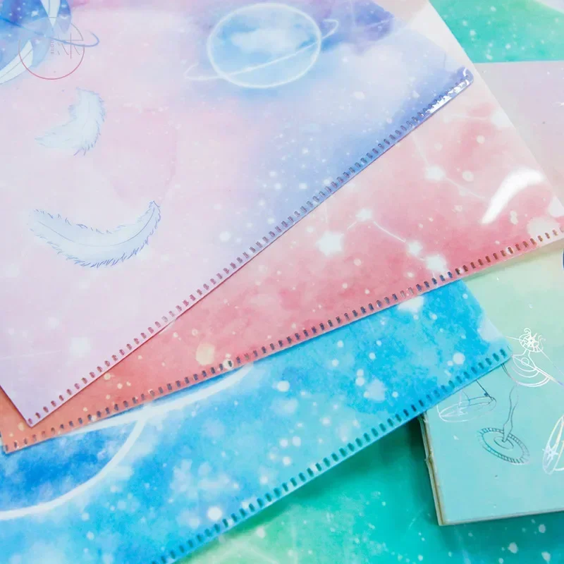 Carpeta de archivos de diseño creativo para estudiantes, lindo Anime, cereza, gatito, papel de prueba, álbum de recortes, pegatinas, carpetas,