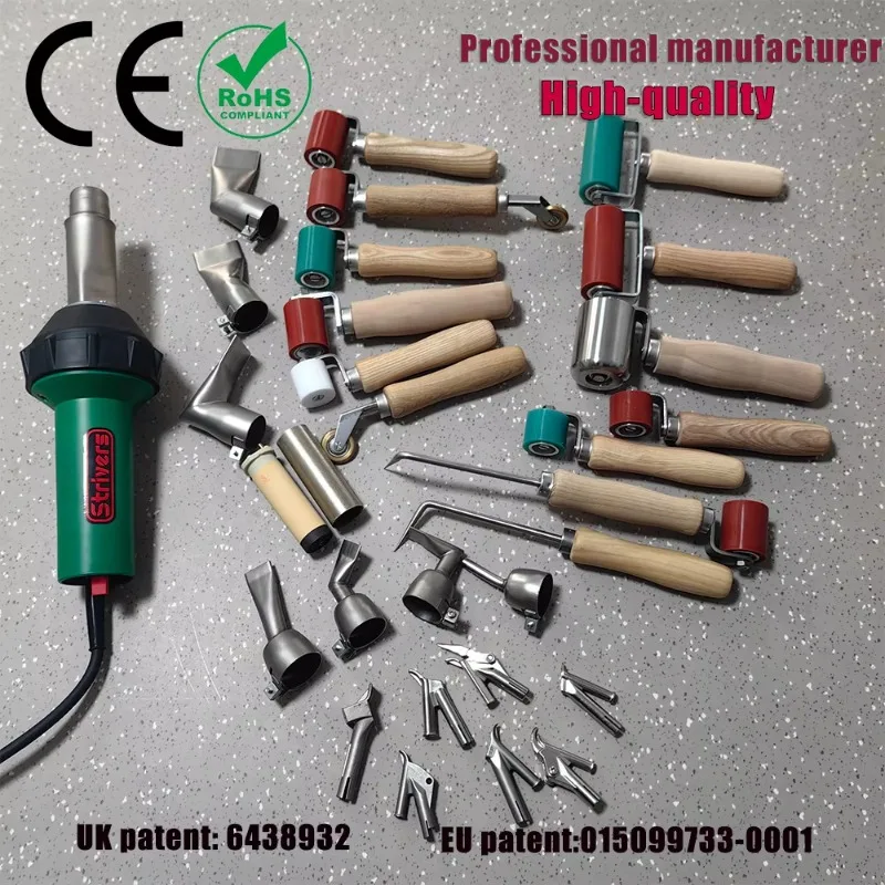 Professional 1600w Heat Gun Kits Hot Air Blast Torch With Welding Nozzles Pvc Tpo Roof Membrane Hand Plastic Welder Tool