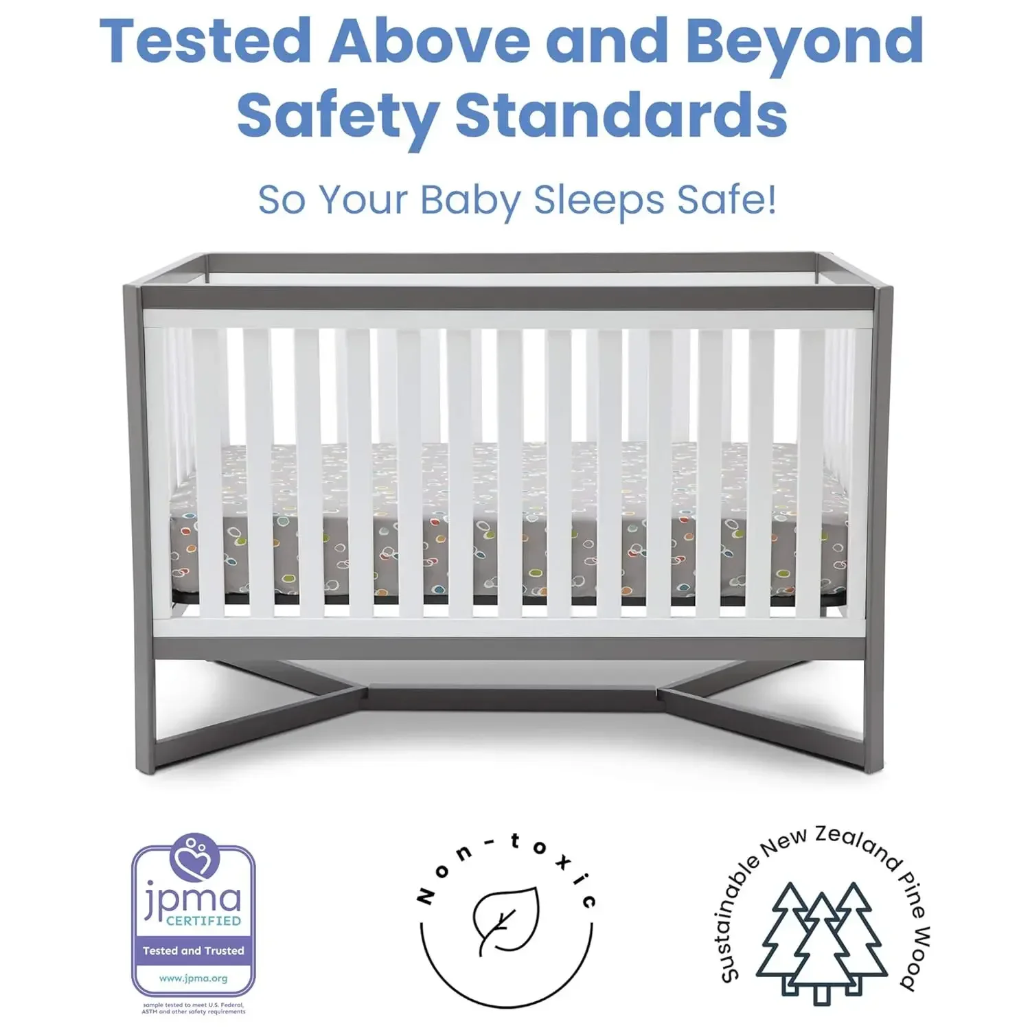 Möbel 4-in-1 Cabrio Kinder bett, weiß/grau 66 Rabatt