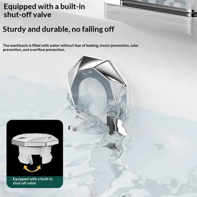 2pcs Bathroom Basin Overflow Hole Cover Drain Insert Snap In Clips Perforated Sink Trim Replacement Accessory