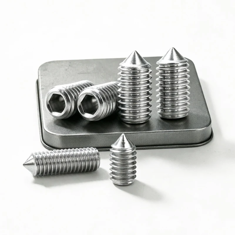304 Stainless Steel A2-70 Hex Allen Grub Screws M3 M4 M5 M6 M8 M10 M12, DIN914 Hexagon Socket Truncated Cone Point Set Screws
