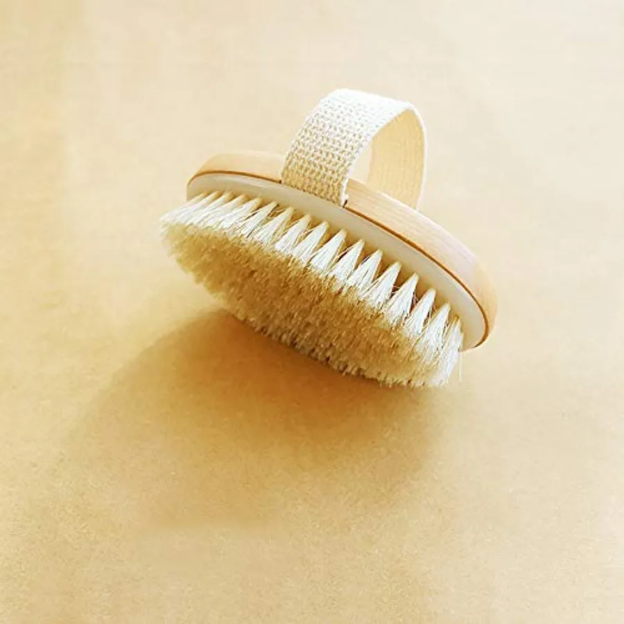 Dry Brushing Body Brush Exfoliating Brush Natural Bristle Bath Brush for Remove Dead Skin Toxins Cellulite, Treatment, Improves
