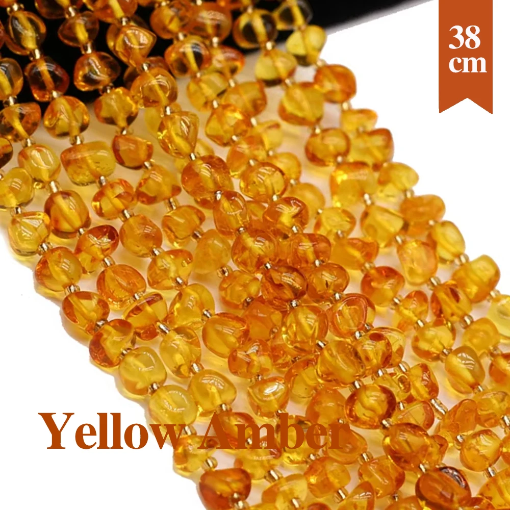 

38cm Natural Yellow Amber Stone Beads Irregular Freeform Chip Grave Loose Beads For Jewelry Making DIY Necklace Bracelet 6x7mm