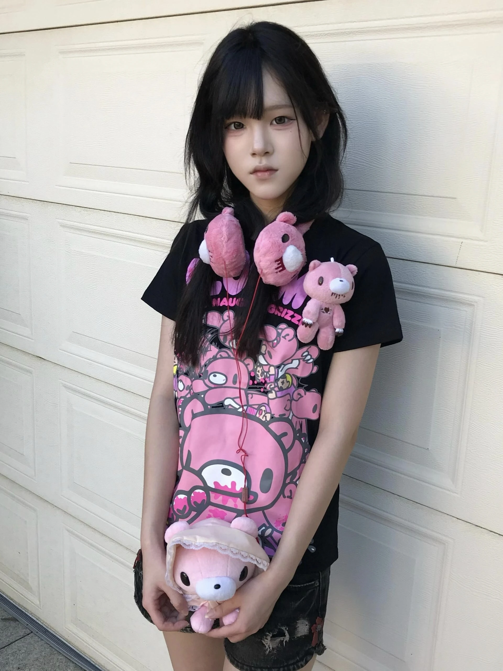 Alice Original Japanese Cartoon Bear Bear round Neck Short Sleeve Women's Loose Casual T-Shirt Summer Breathable Sweat Absorb...