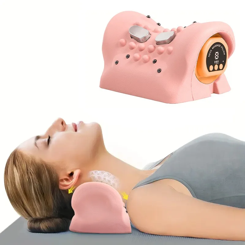 

Pulse Cervical Traction Relax Heating Cervical Chiropractic Traction Pillow Warm Vibration Massage Electric Neck Stretcher