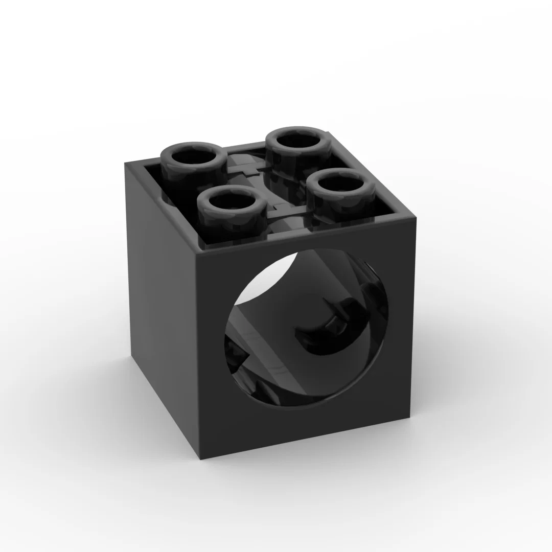 Small particle building block MOC 73764 fixed brick with worm wheel hole 2 x 2 x 1 2/3 assembled toy parts