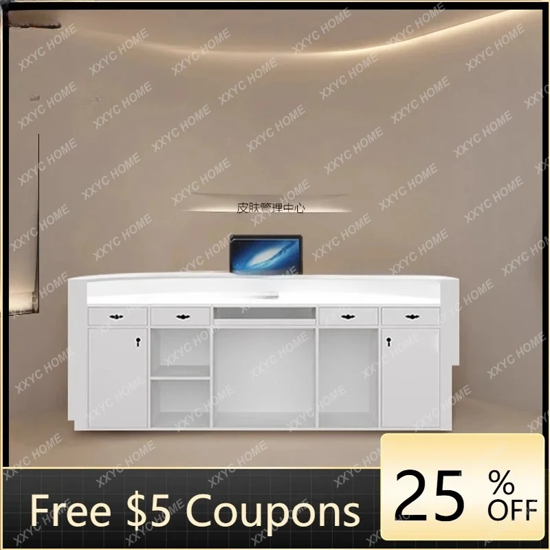 

L curved cashier small counter clothing store bar table simple company front desk reception