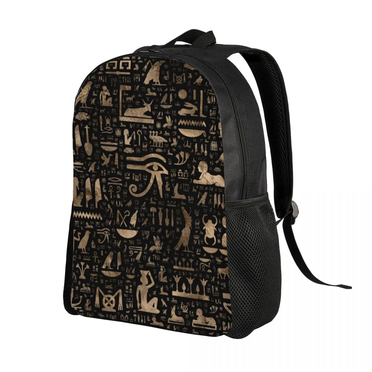 Customized Ancient Egyptian Hieroglyphs Laptop Backpack Women Men Basic Bookbag for School College Students Egypt Symbol Bags