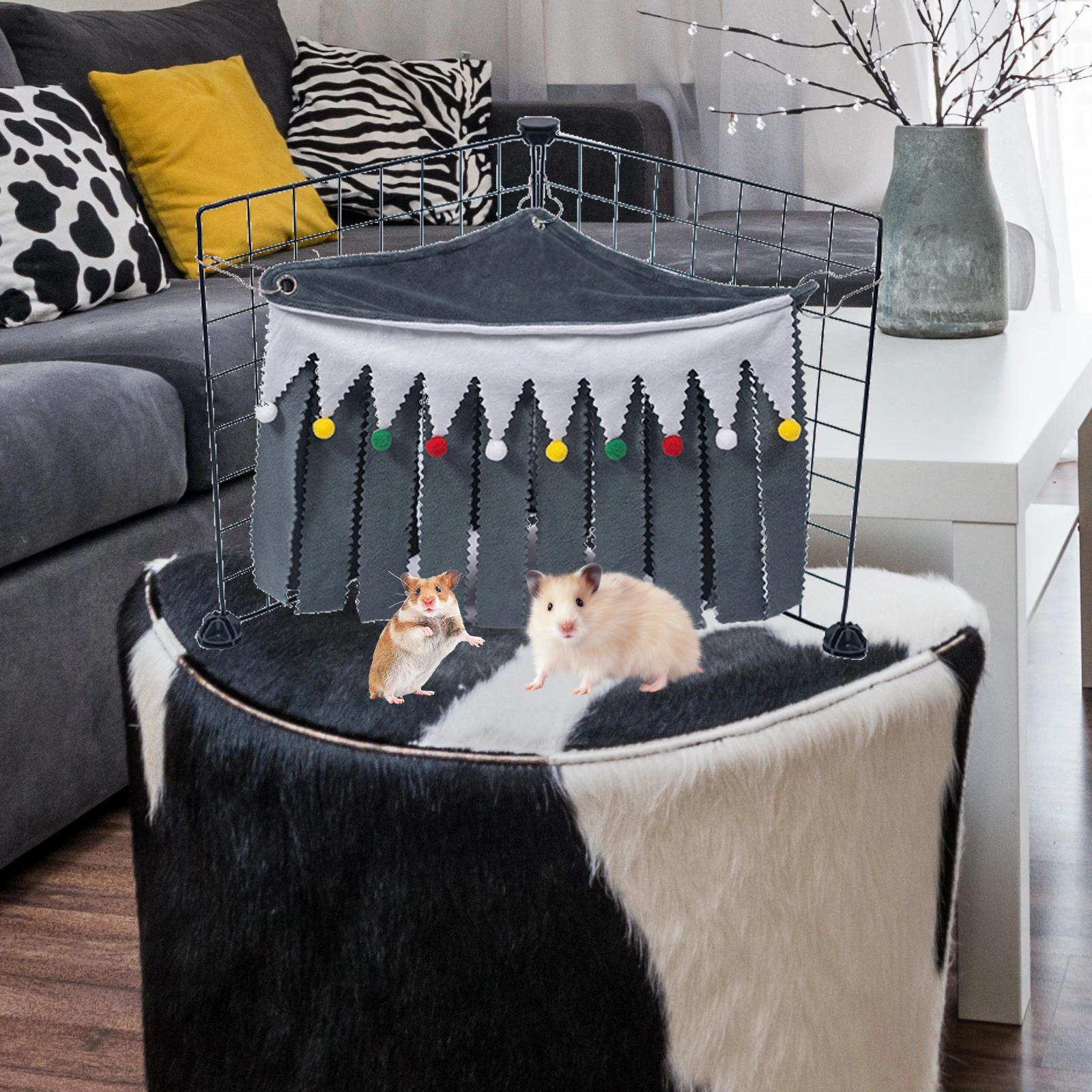 

Pet Tent Hamster Hideaway Guinea Pig Hideout House Rabbit Toys Squirrel Teepee Premium Breathable Safe Practical Long Lasting