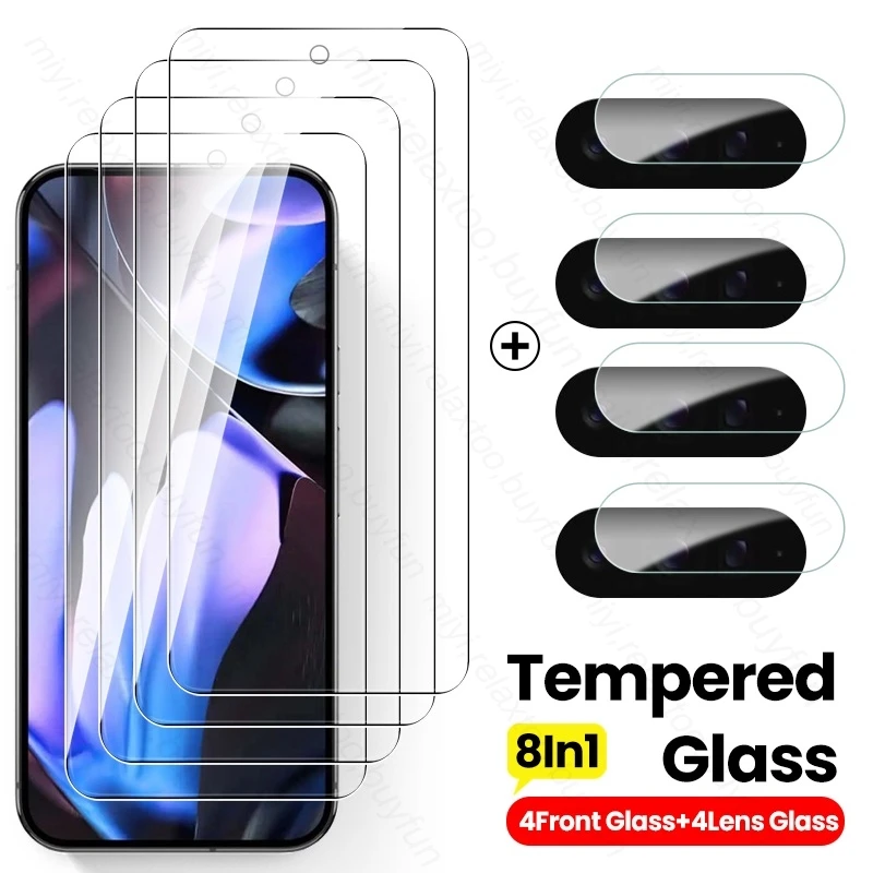 8In1 Tempered Glass Screen Protector For Google Pixel 9 Pro XL 5G Camera Protective Glass On Pixel9pro Pixle 9Pro Pixel9 ProXL