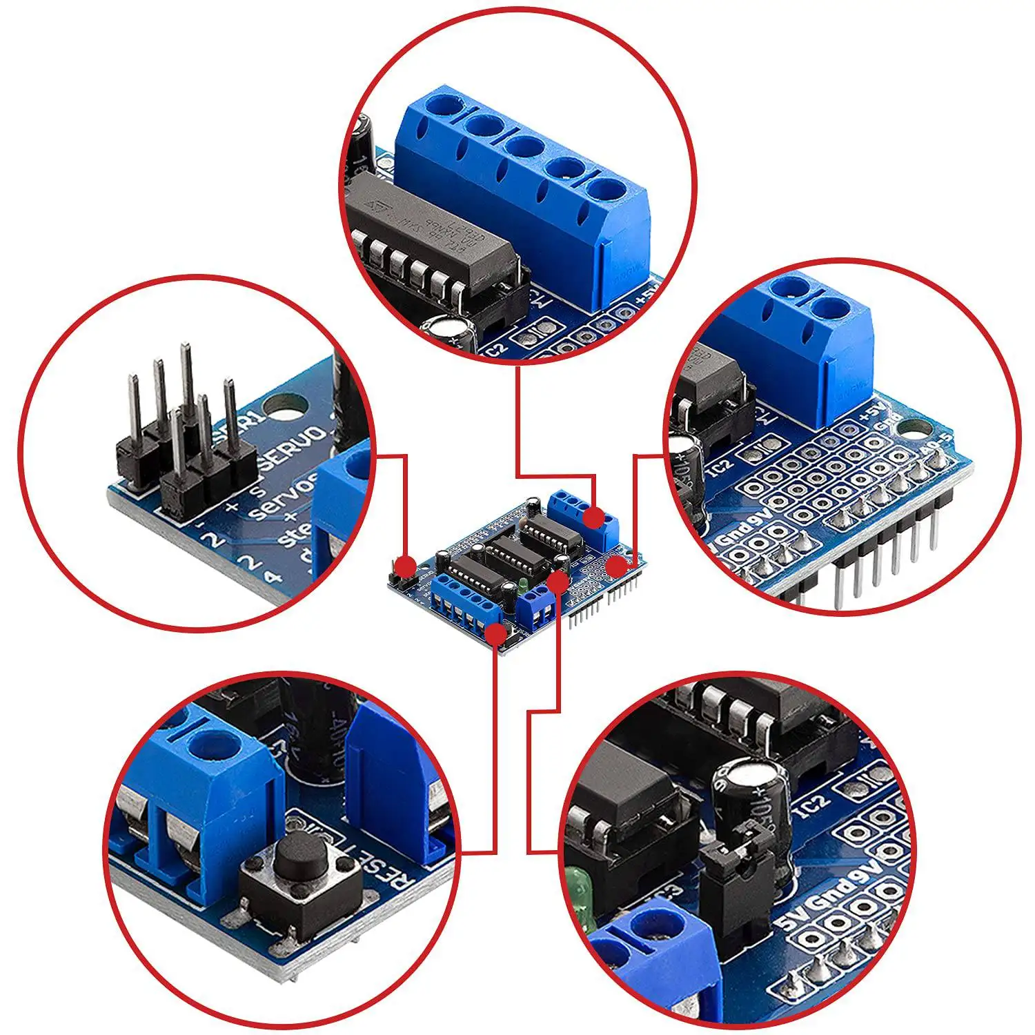 HOT 5 x L293D Motor Driver Shield, 4 Channel Motor Driver Shield, Stepper Motor Driver