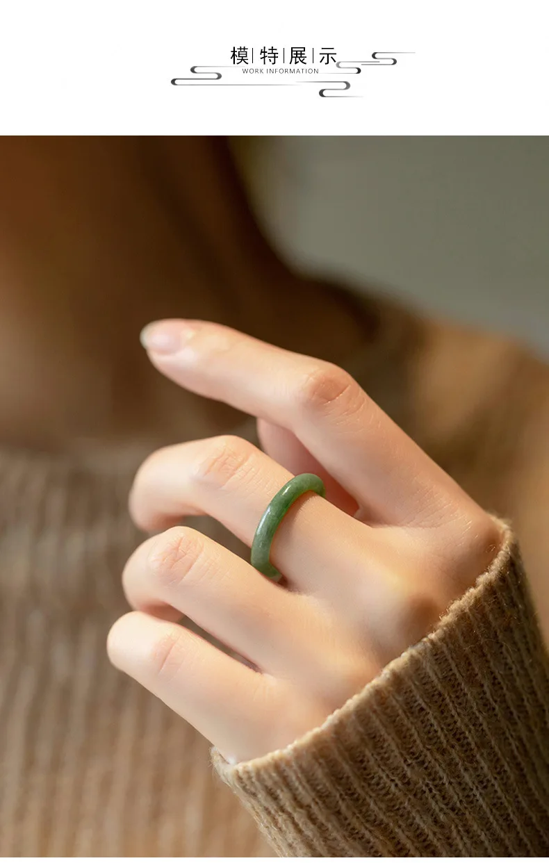 Inner Diameter 14mm-22mm Natural Emerald A-goods Ring For Men Women Couple Pair Circle Jade Hand Jewelry Wholesale Drop Shipping