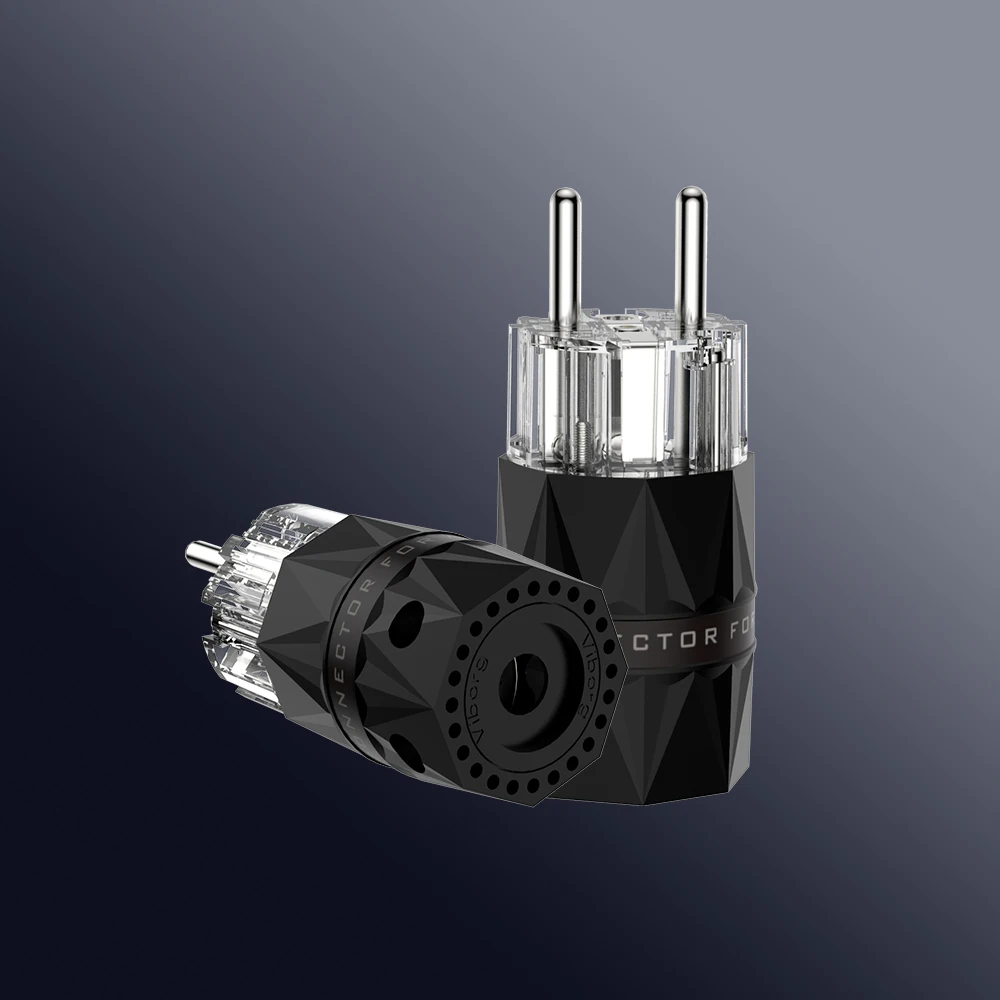 Viborg VE503R + VF503R 99.99% Reinem Kupfer Transparent rhodiniert Schuko EU Hifi audio Power kabel Extenstion adapter Stecker