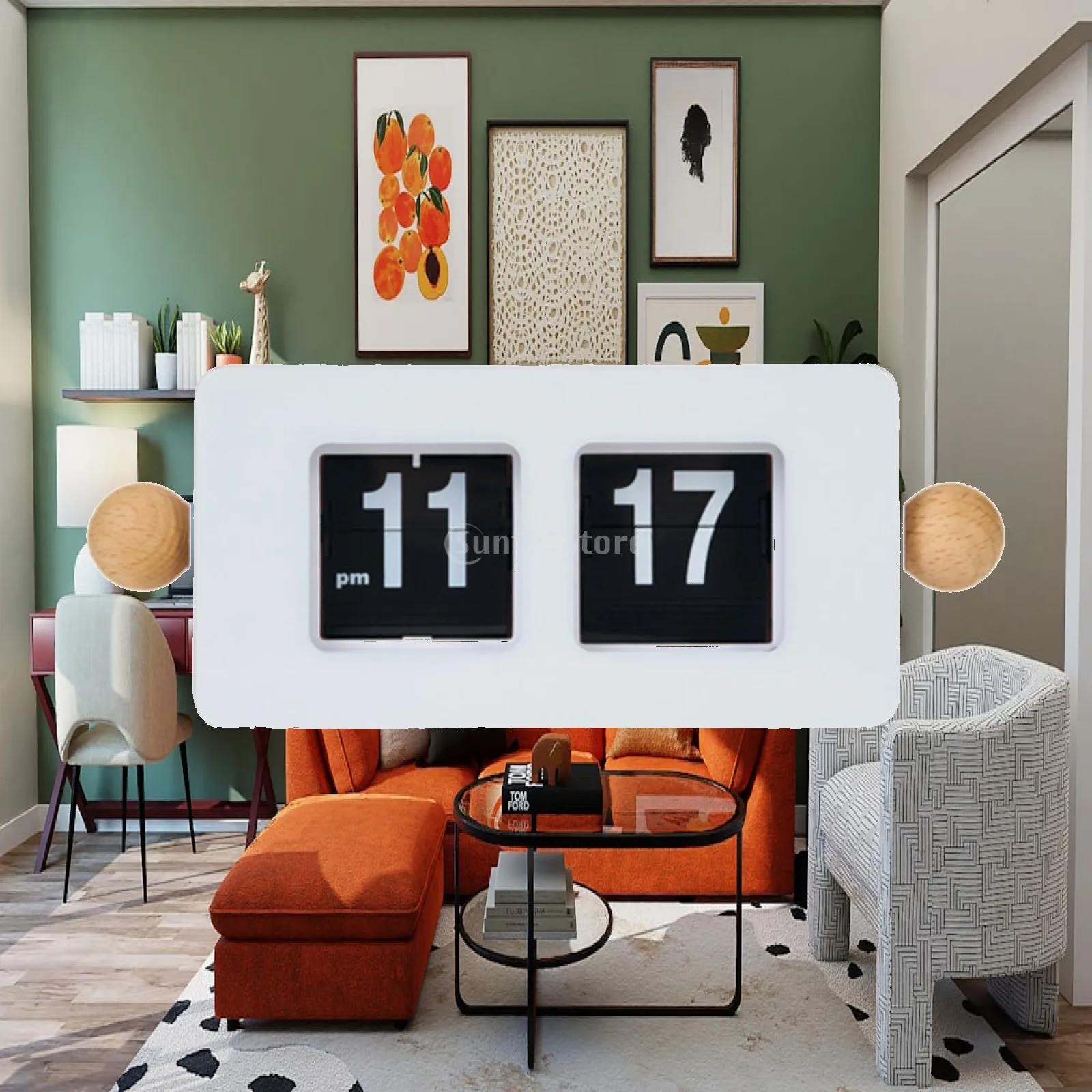 Auto Flip Clock Automatic Page Turning Clock Digital Display Ornament for Dining Table Shelf