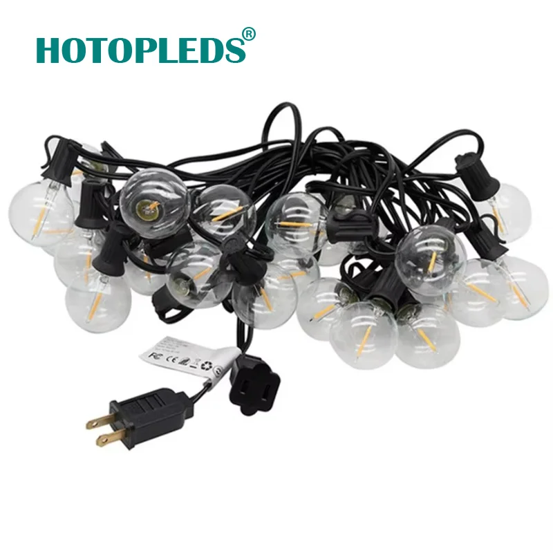 G40 Globe Solar String Lights Outdoor 8 Light Modes USB Charge & Remote Waterproof Plastic Bulbs for Balcony Garland Wedding