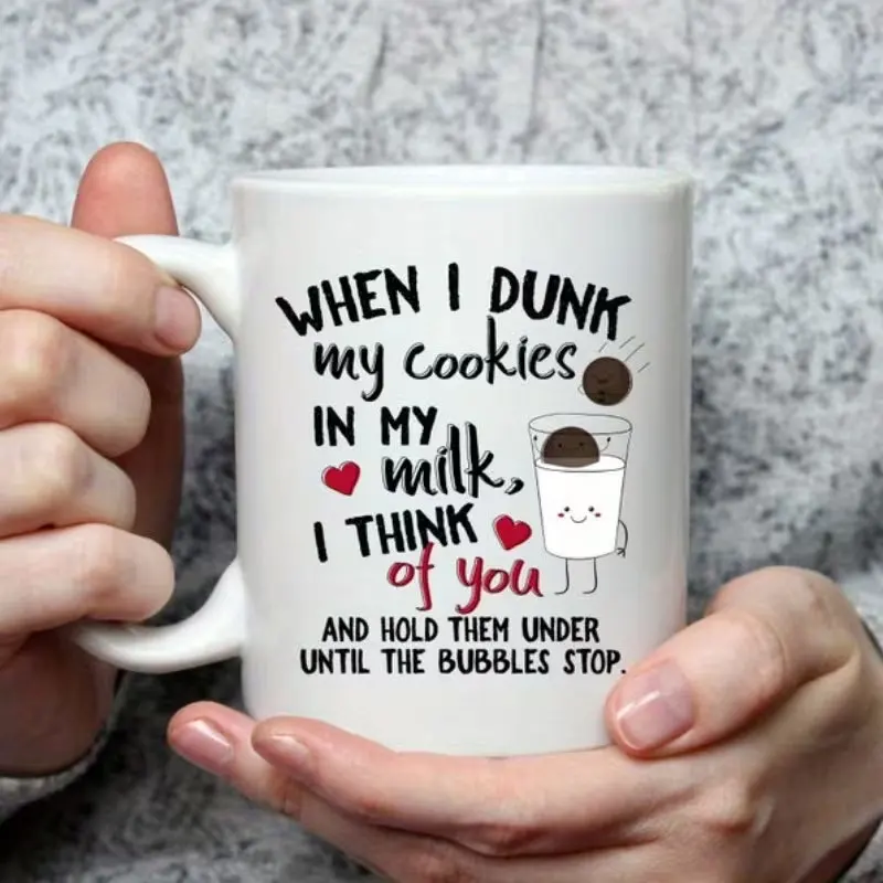 1 Romantic Quote Ceramic Coffee Mug 11 oz - Insulated, Reusable Hot and Cold Drink Cup, Machine Washable, Suitable for Home and Office Use