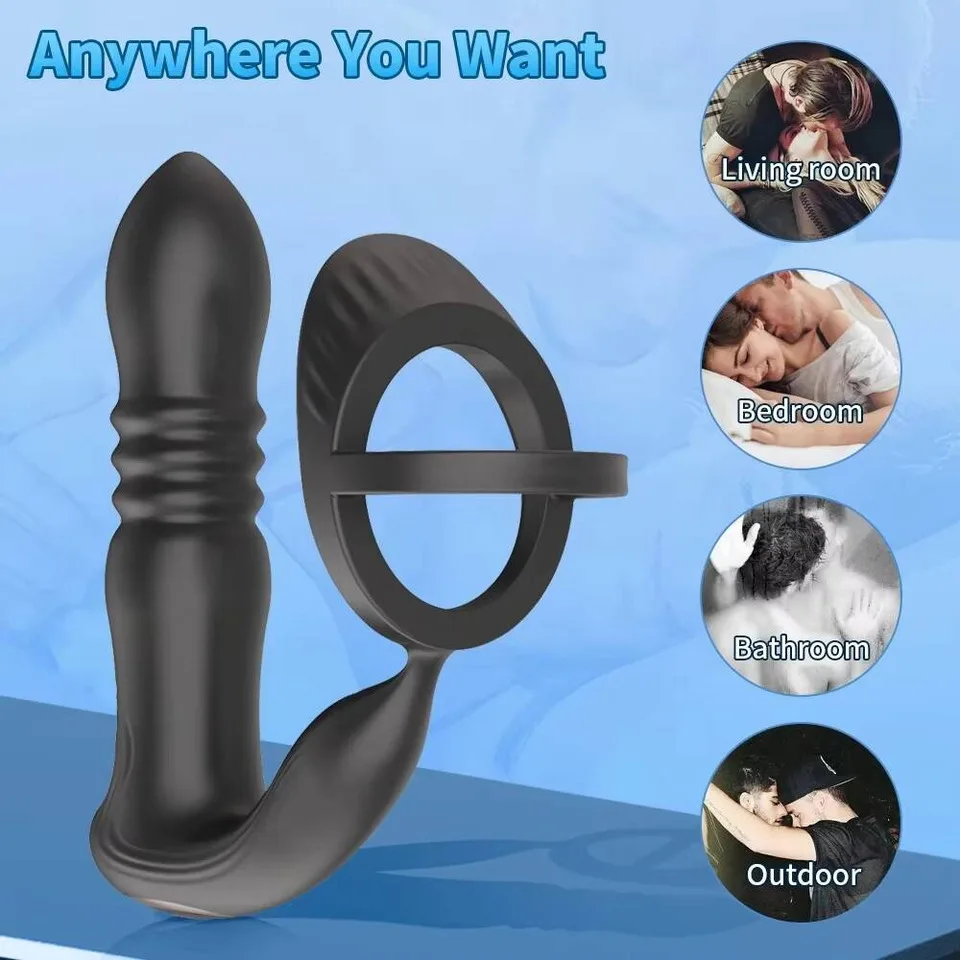 Кольцо на член, вибратор простаты, секс-игрушки для мужчин, беспроводной пульт дистанционного управления, массаж яичек, анальная пробка, кольцо для пениса, мужской мастурбатор