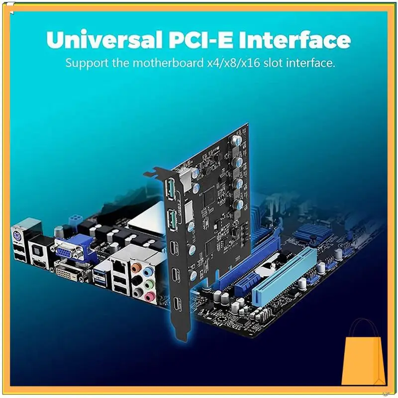 

L52A-3X Pcie To USB 3.2 Gen 2 Adapter Card PCI Express Expansion Card PCI-E Add-On Cards Riser For PC Windows 10/8/7 And MAC