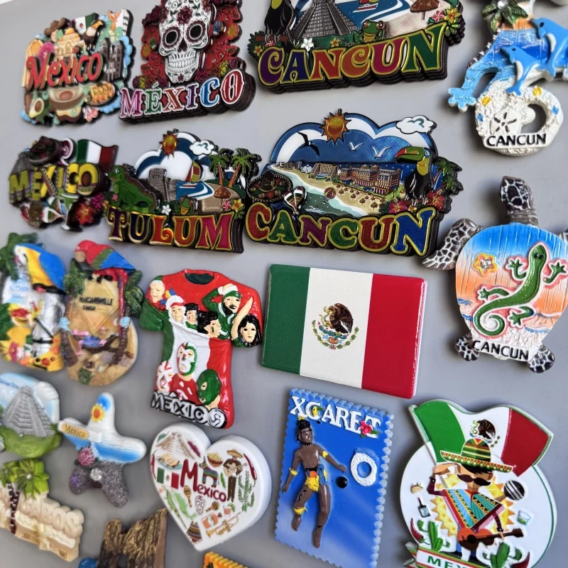 Cancun Mexico world travel PVC Fridge Magnet souvenir Hippocampus animal letter Refrigerador soft Magnet Sticker for home decor