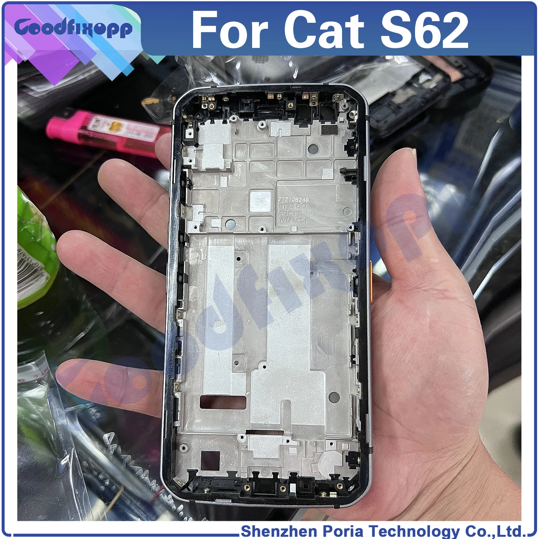 For Cat S62 Front Frame Battery Back Cover Rear Case Cover Middle Frame Rear Lid LCD Frame Replacement