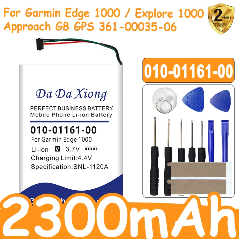 

DaDaXiong High Quality Battery 010-01161-00 2300mAh For Garmin Edge 1000 / Explore 1000 / Approach G8 GPS 361-00035-06 + Tools