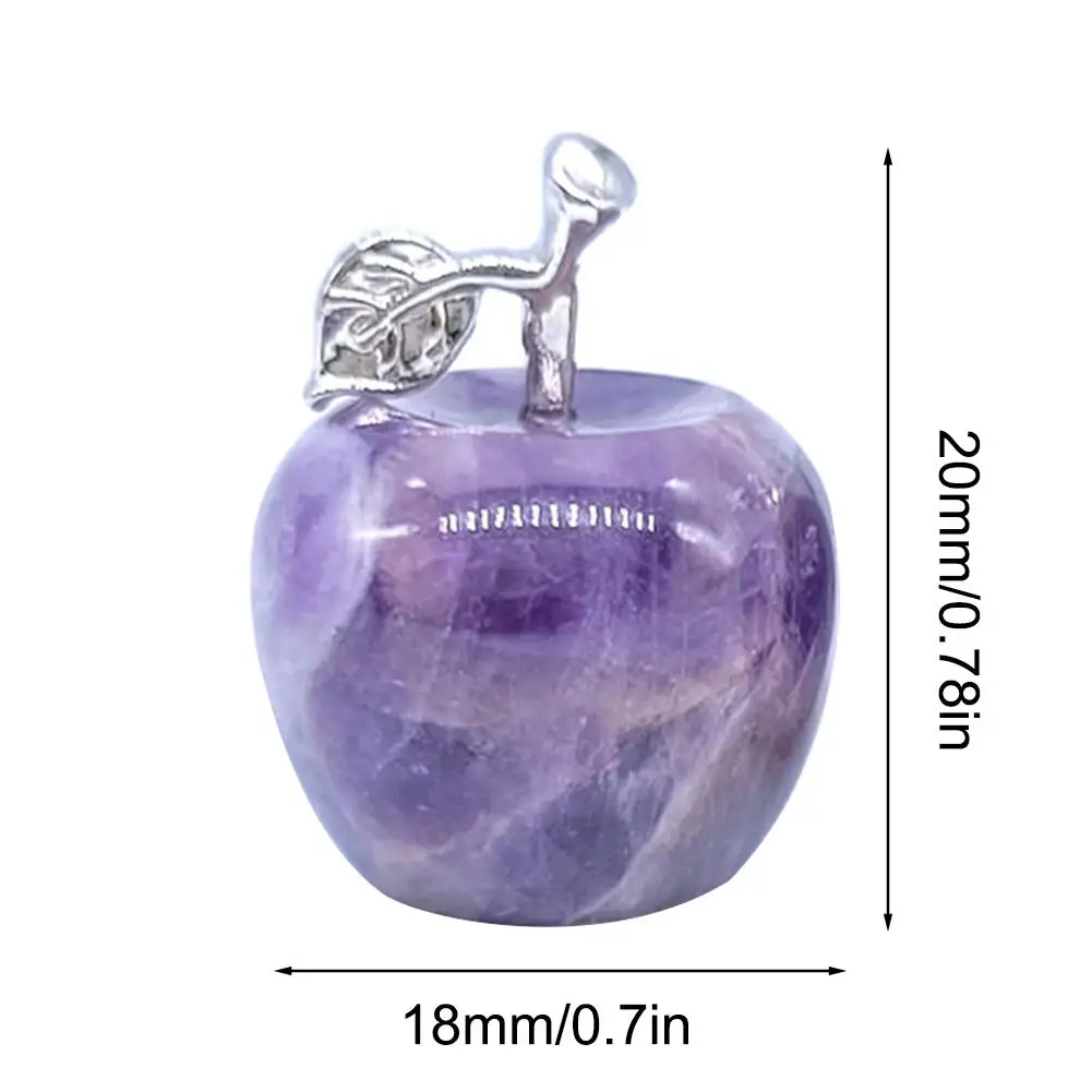 18MM Apple Statue Healing Crystal Home Decoration Gemstone Natural Stone Carved Figurine Room Ornament Anniversary Gift