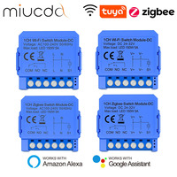 MIUCDA Tuya WiFi/ZigBee Smart Module, Dry Contact Relay DC 24-32V/AC 100-240V DIY Universal Breaker Relay For Alexa Google Home