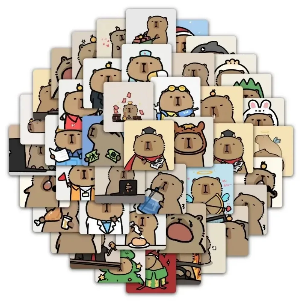 59Pcs Cartoon Capybara Animal Graffiti Stickers Creative Phone Case Cup Guitar Luggage DIY Waterproof Adhesive Decoration Gift