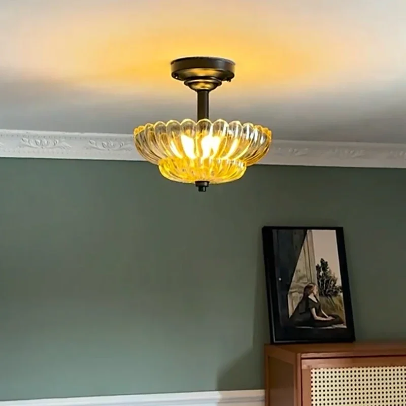 Lampadario di lusso in vetro marrone Moderno retrò Soggiorno Decorazioni per la casa Apparecchi di illuminazione Lampada a sospensione a soffitto per sala da pranzo nordica